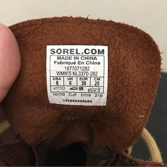 Sorel Joan of Arctic Burro (Brown) Leather Wedge Mid High Bootie Lace Up Boot - Picture 8 of 8